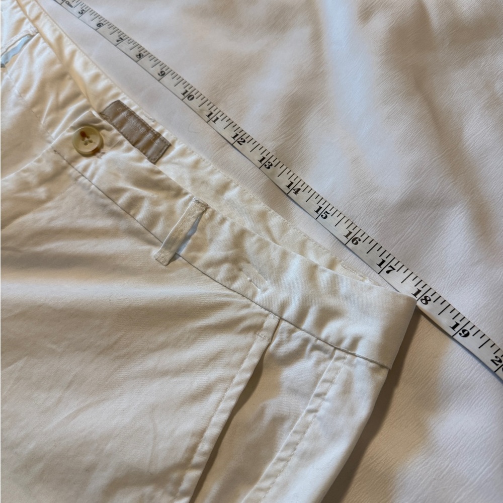 Banana Republic Size 14 Ivory Chino Shorts Cuffed Hem Classic Fit - Picture 7 of 8